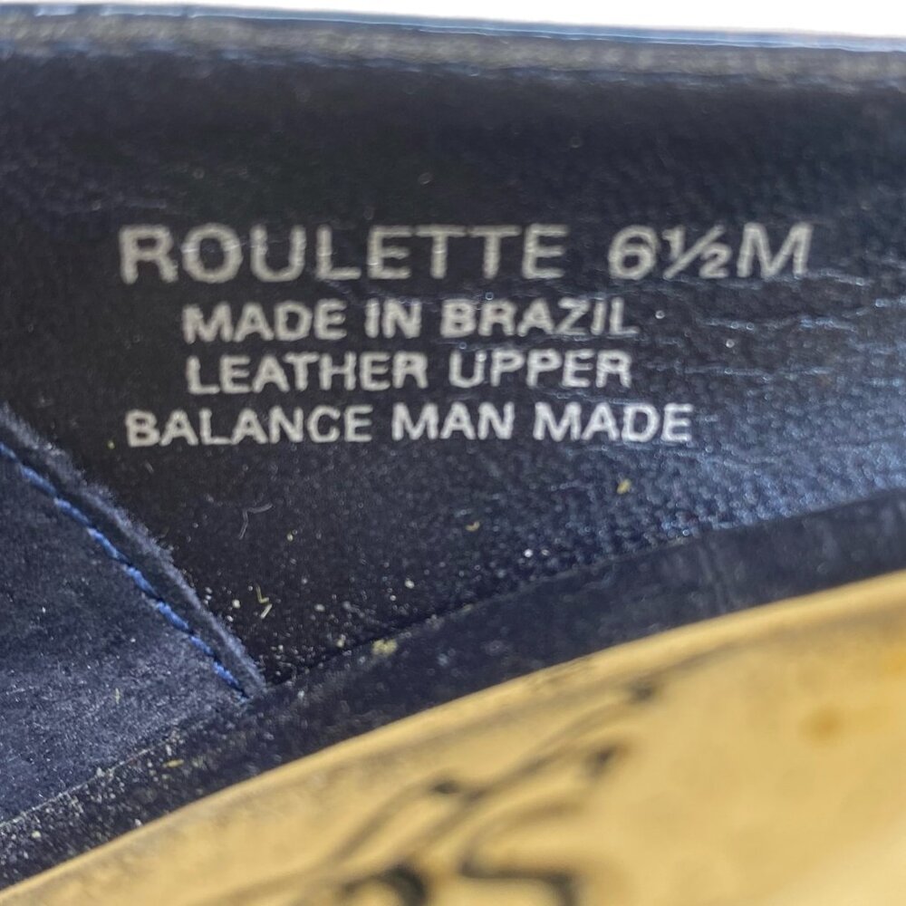 Carlos Roulette Navy Stiletto Heels with Peep Toe Size 6.5 M - Picture 13 of 13